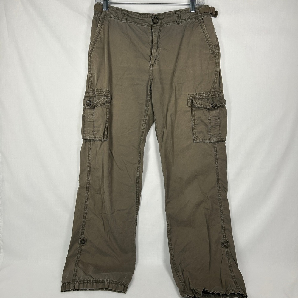 Merona Olive Khaki Cotton Utility Cargo Pants – Roll Tab Convertible – Size 4